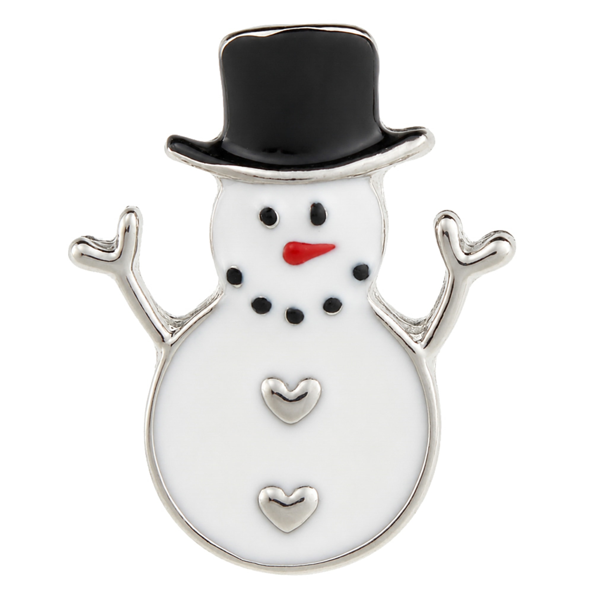 Snowman Snap - Enamel Hearts