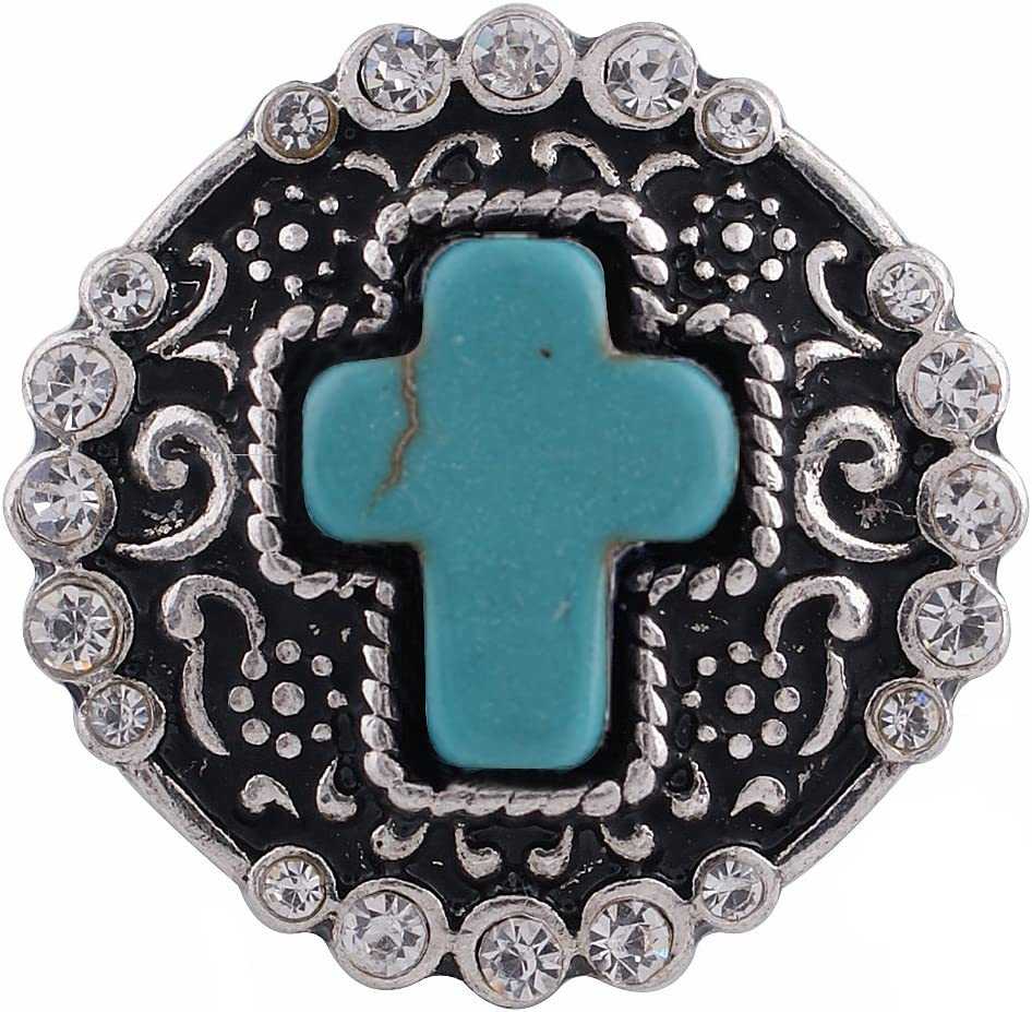 Cross Snap - Stone Rhinestone - Turquoise
