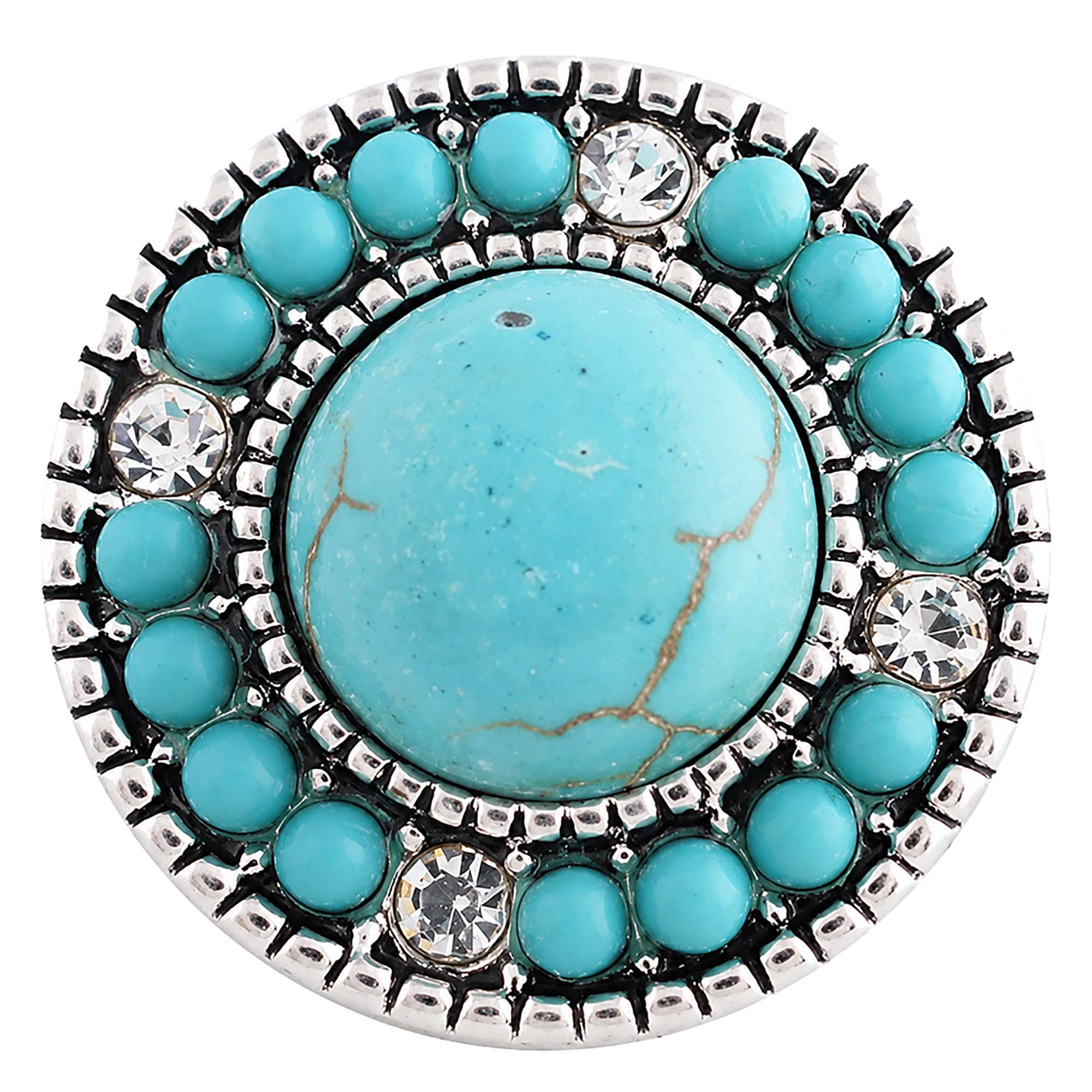 Beaded Turquoise Pearl Snap