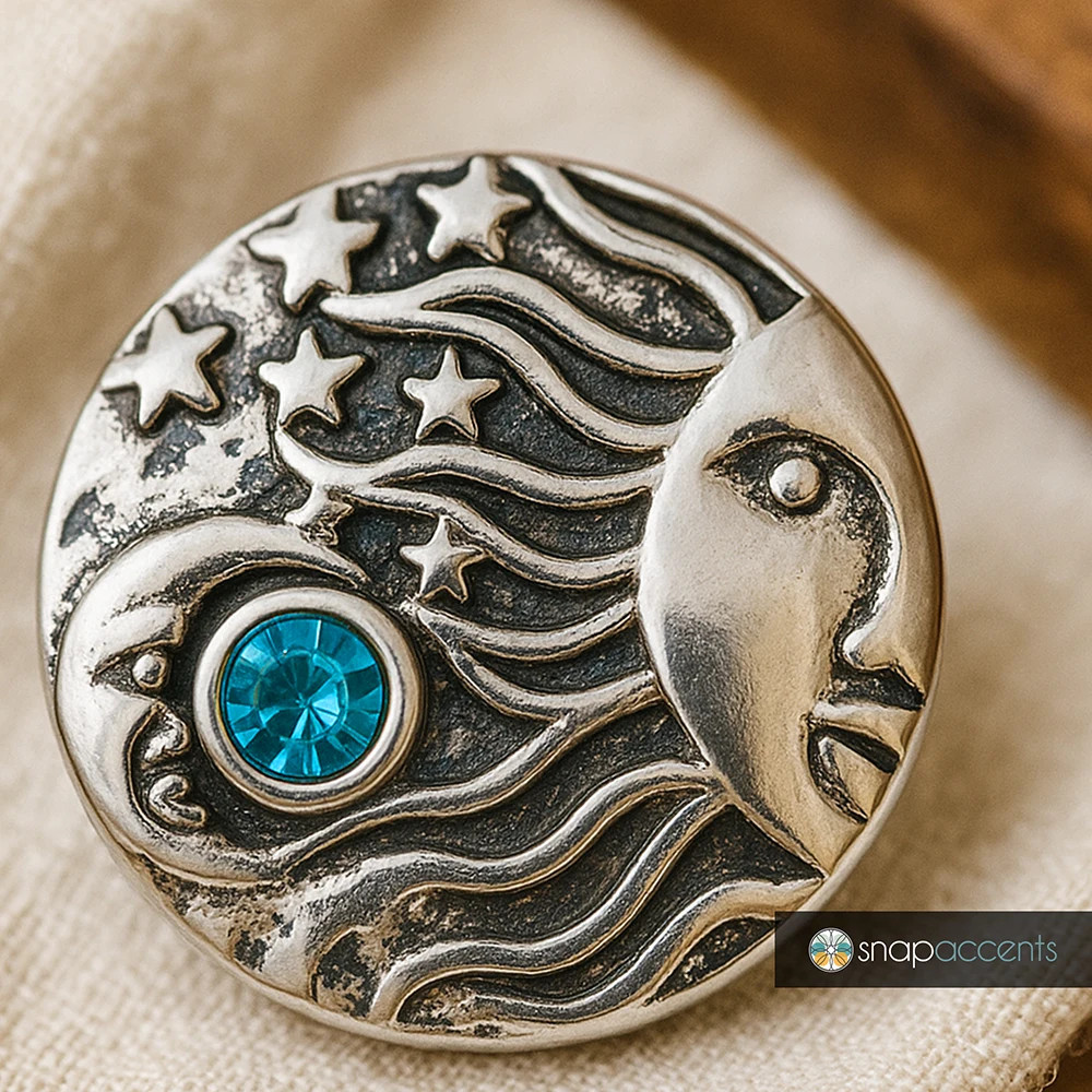 Moon Sun Stars Snap - Blue