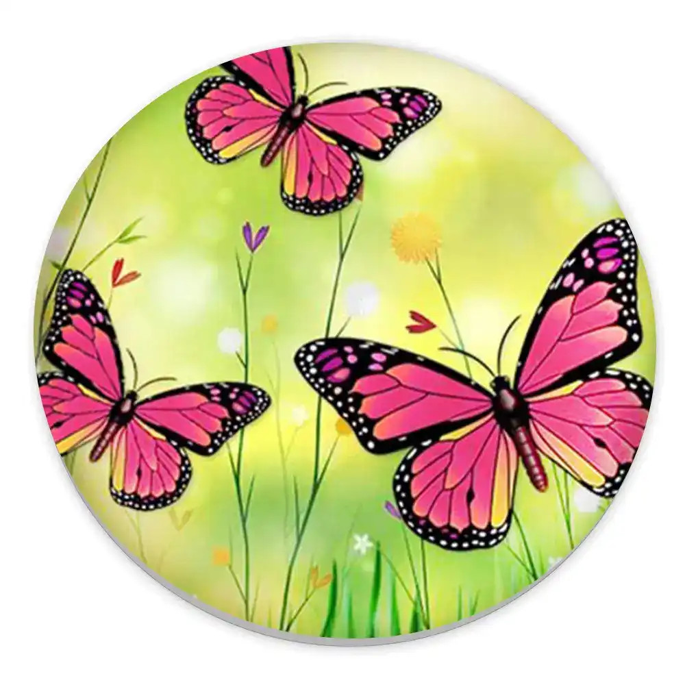 Butterfly Enamel Snap - Yellow, Pink