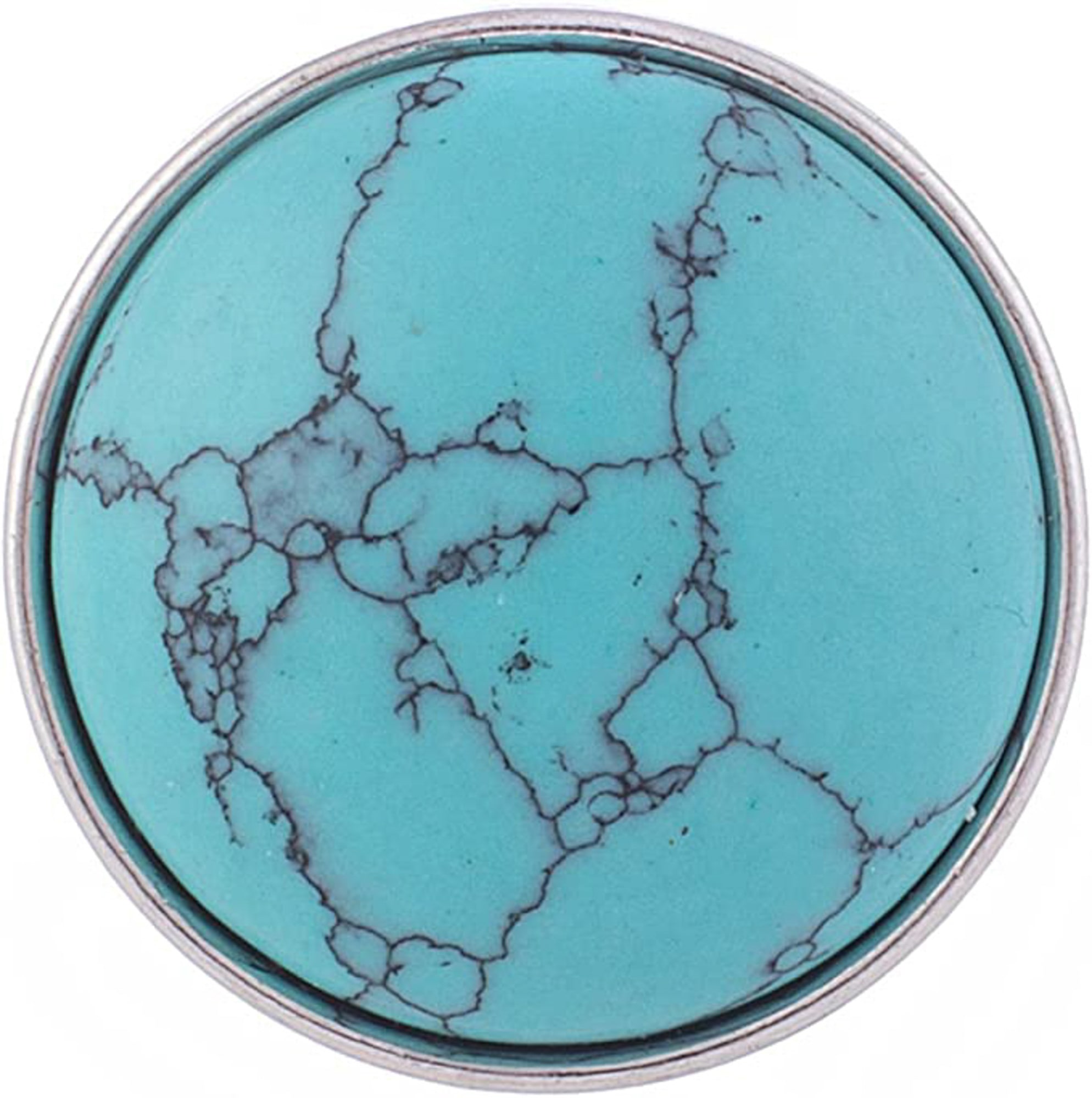 Turquoise Pearl Snap - Black Veins