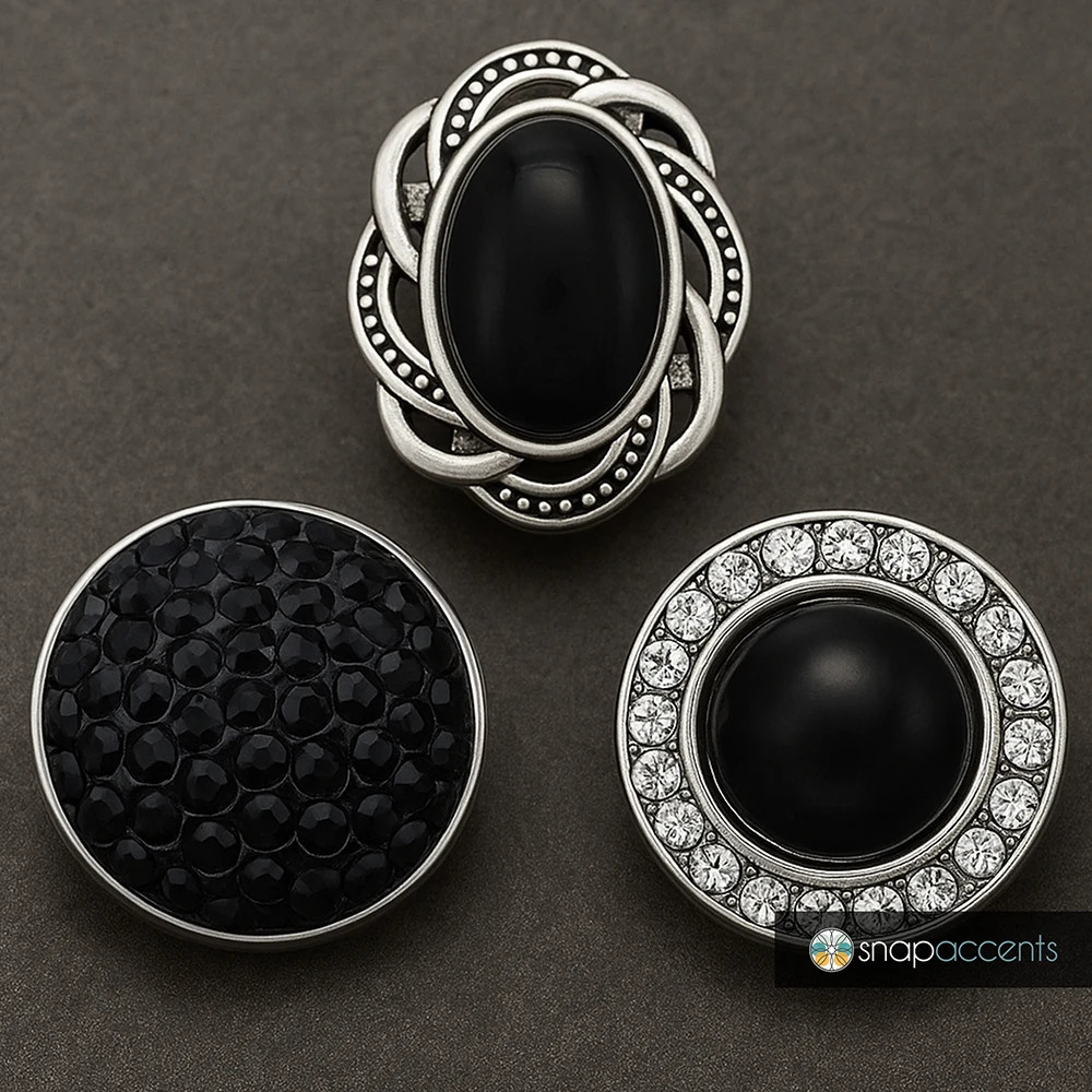 Snap Set - Blacks, 3 Snaps (#01)