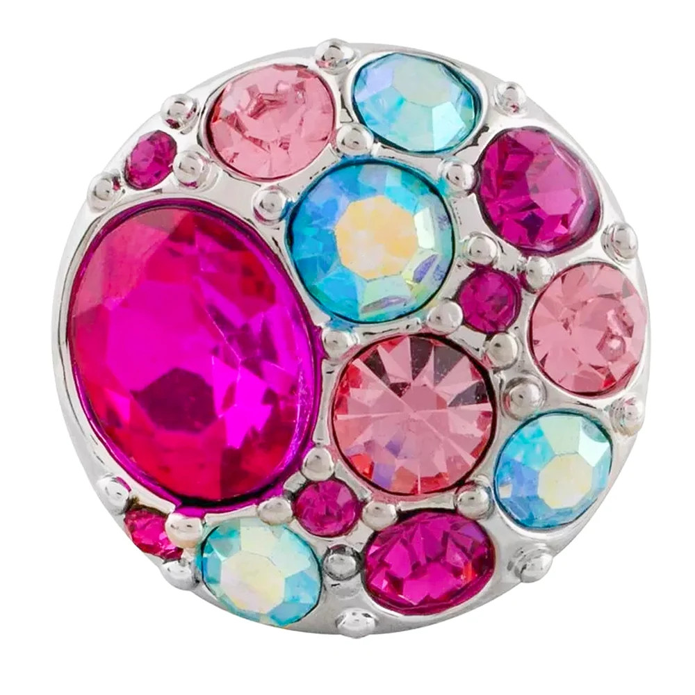 Rhinestone Cluster Snap - Pink, Blue