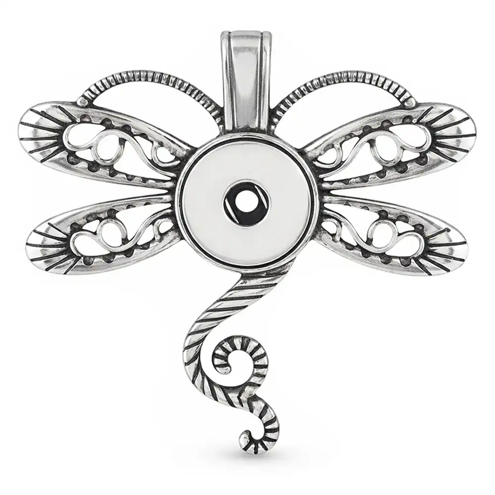 Snap Pendant - Dragonfly Scroll