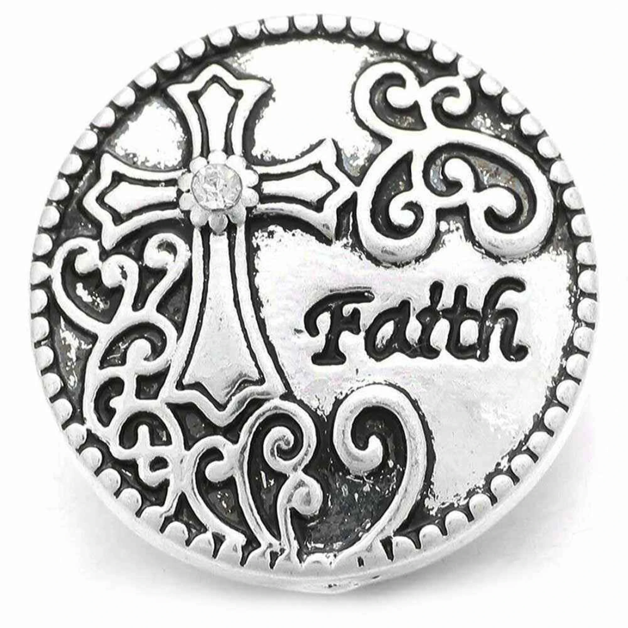 Cross Snap - Faith Rhinestone