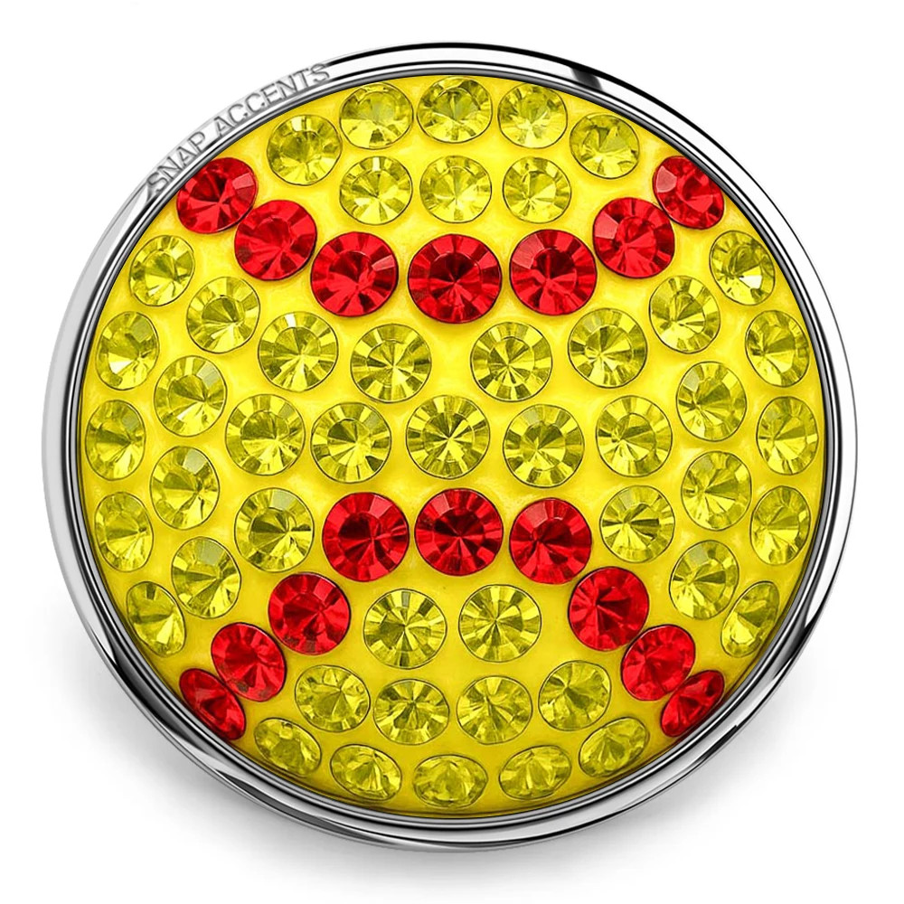 Softball Snap - Yellow Rhinestone