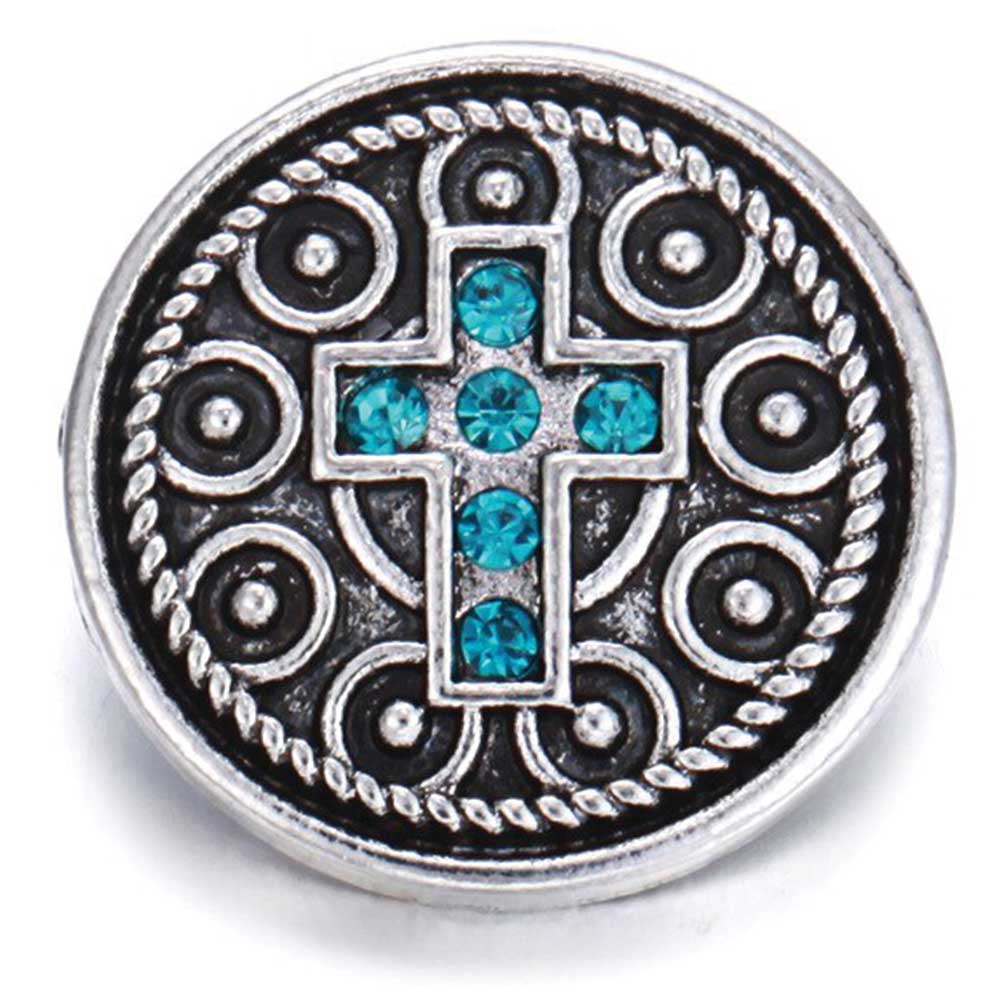 Cross Snap - Blue Rhinestone
