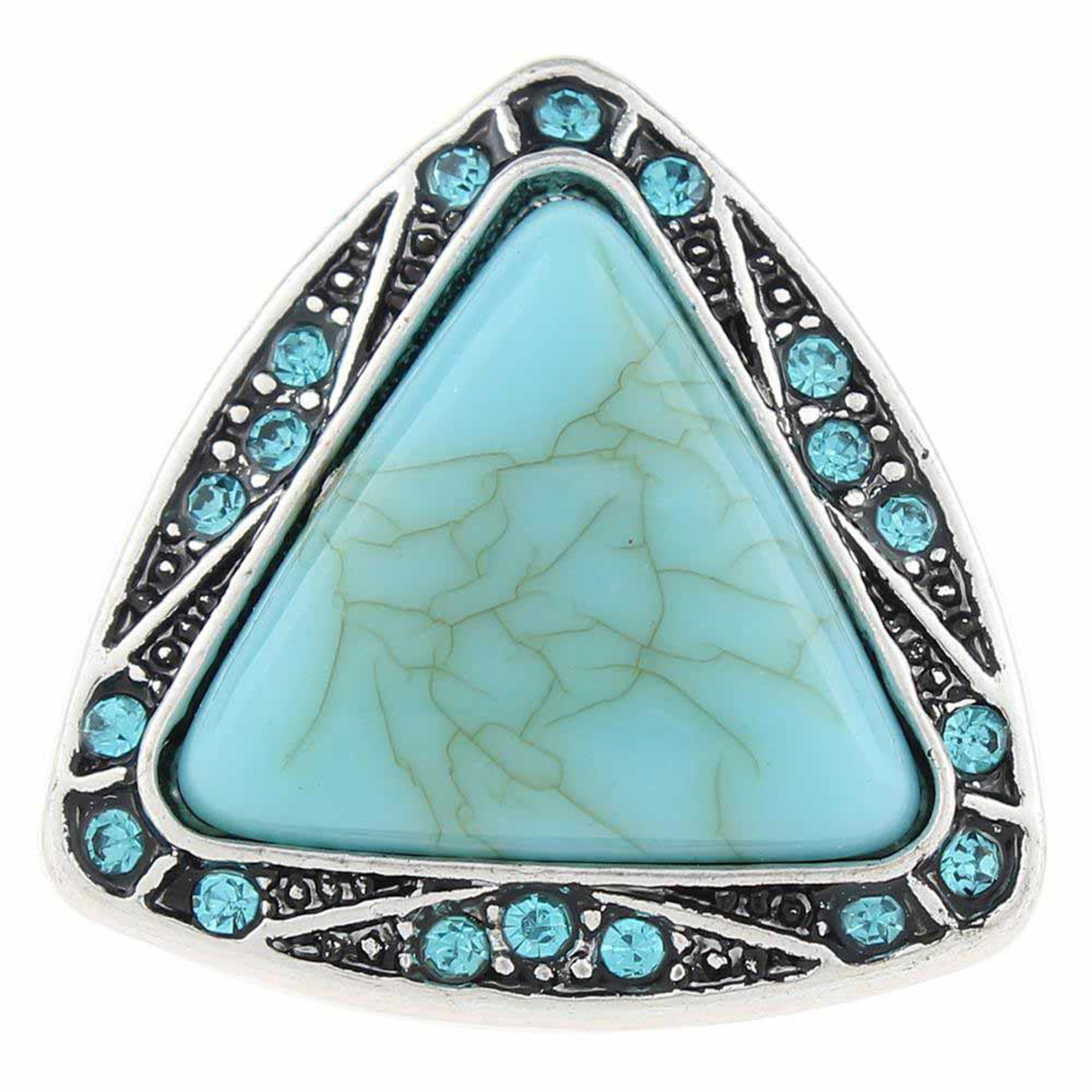 Turquoise Pearl Snap - Triangle Rhinestone