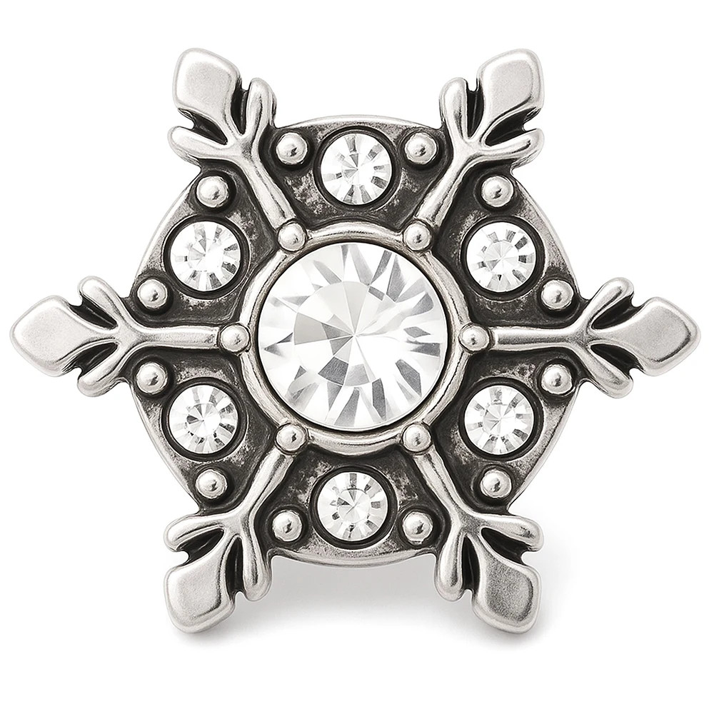 Snowflake Snap - Silver Rhinestone