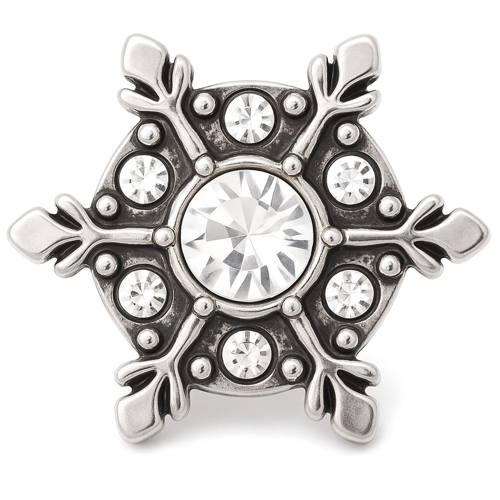 Snowflake Snap - Silver Rhinestone