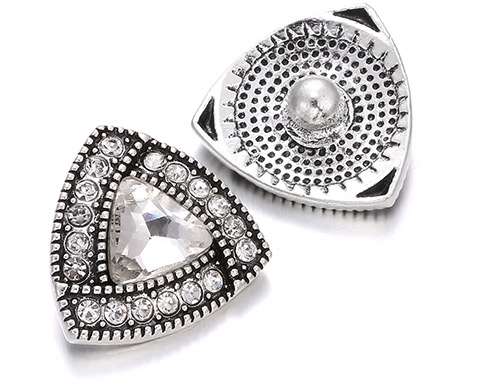Rhinestone Covered Triangle Snap - Crystal