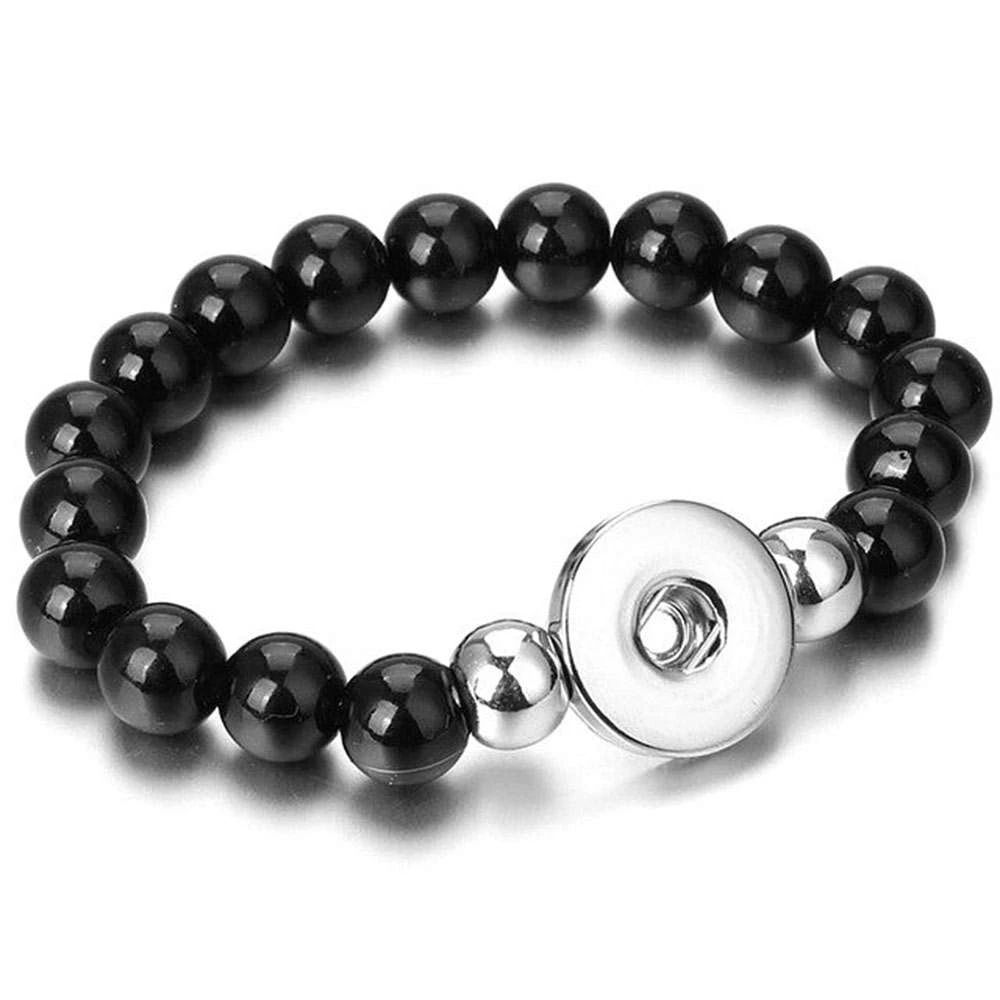 Bead 1 Snap Bracelet - Black Gloss