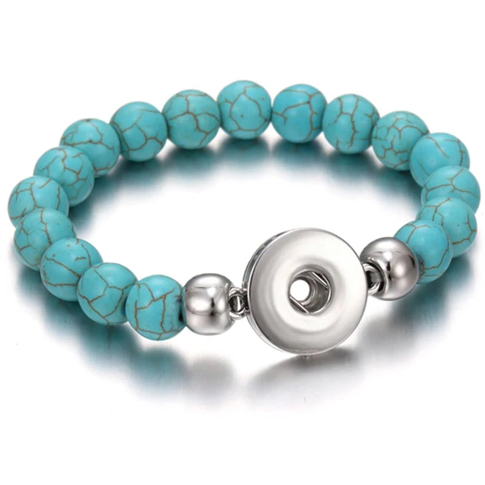 Bead 1 Snap Bracelet - Turquoise Stone