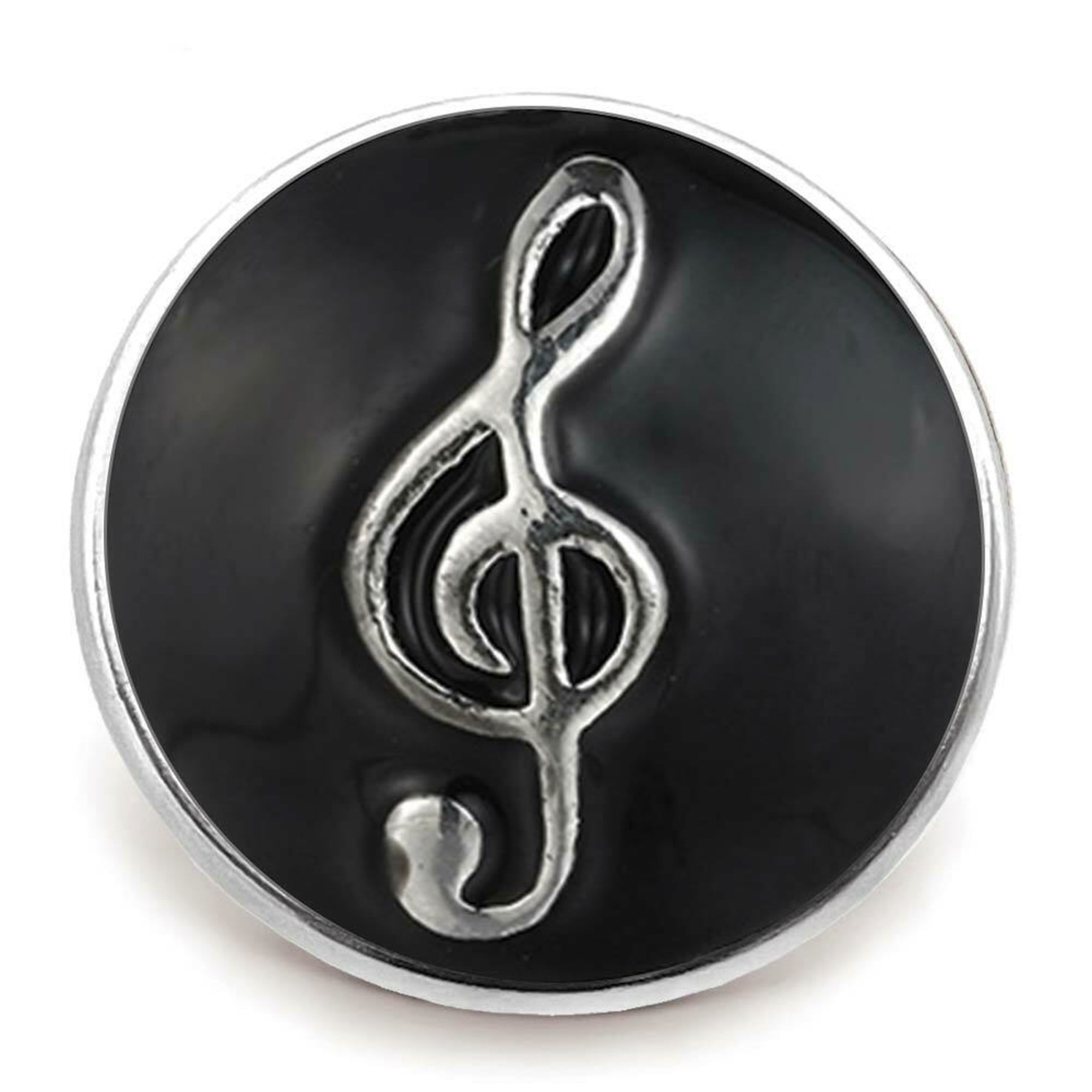 Enamel Music Treble Clef - Black