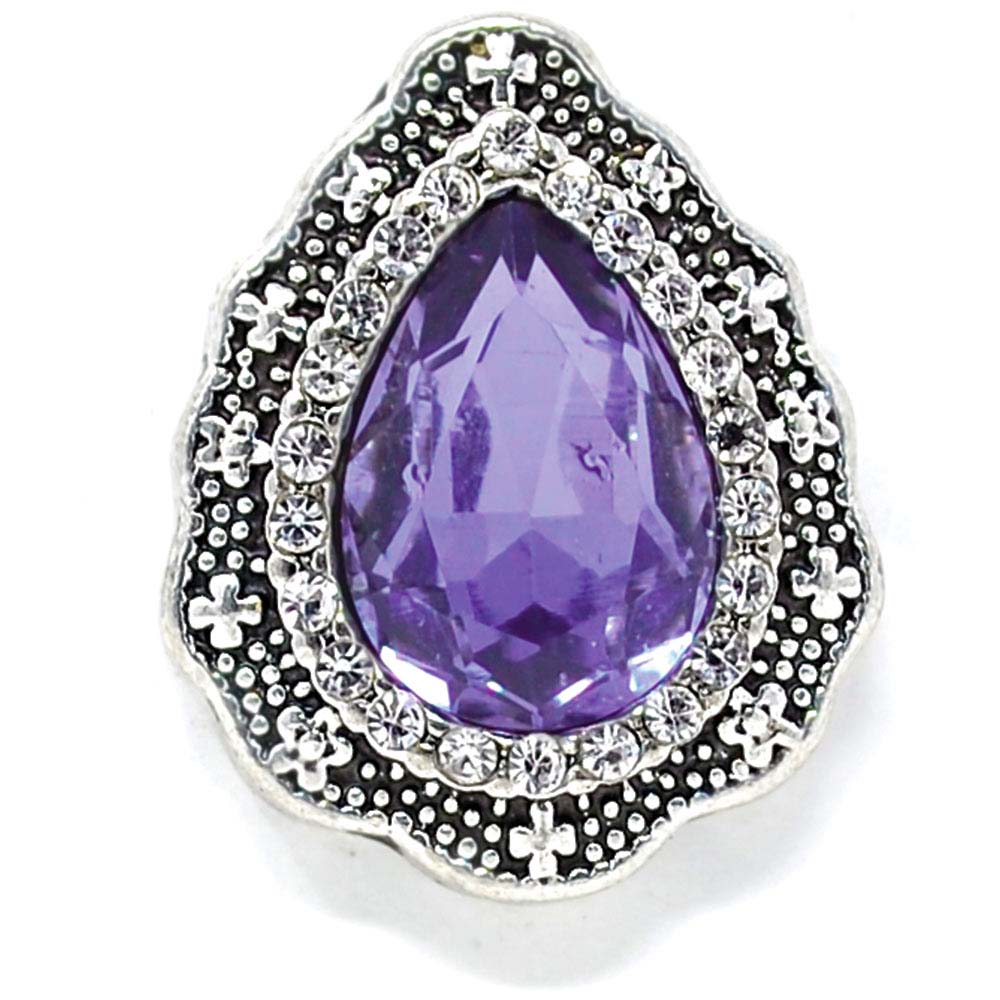 Rhinestone Drop Snap - Purple