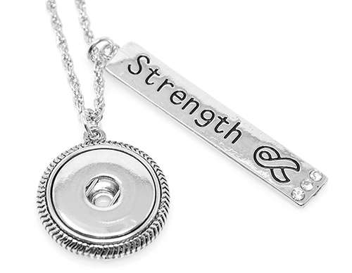 Strength Ribbon Snap Necklace