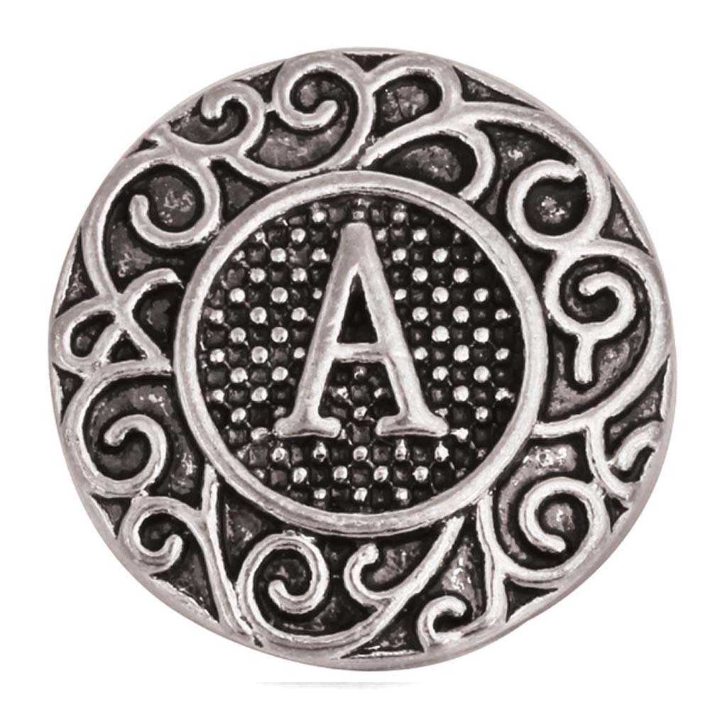 Vintage Monogram Solid Letter Snap - A