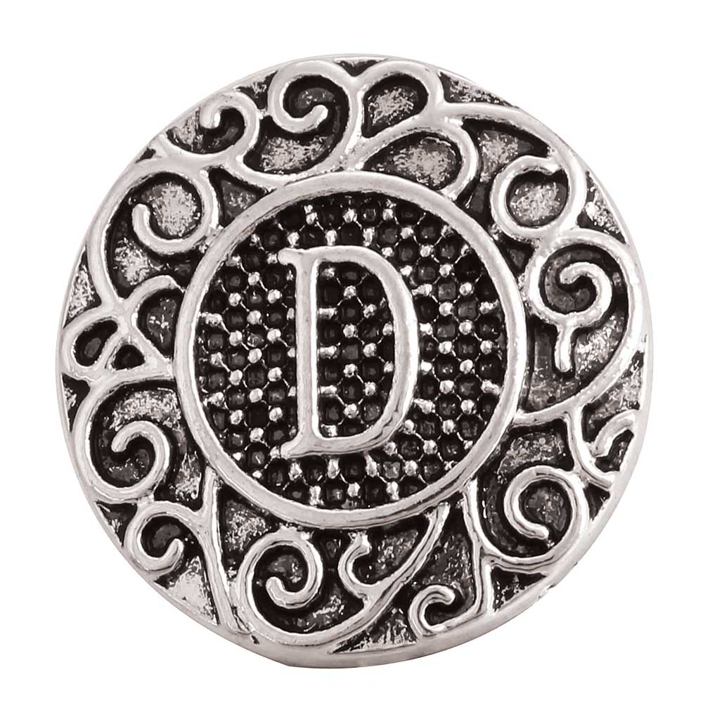 Vintage Monogram Solid Letter Snap - D