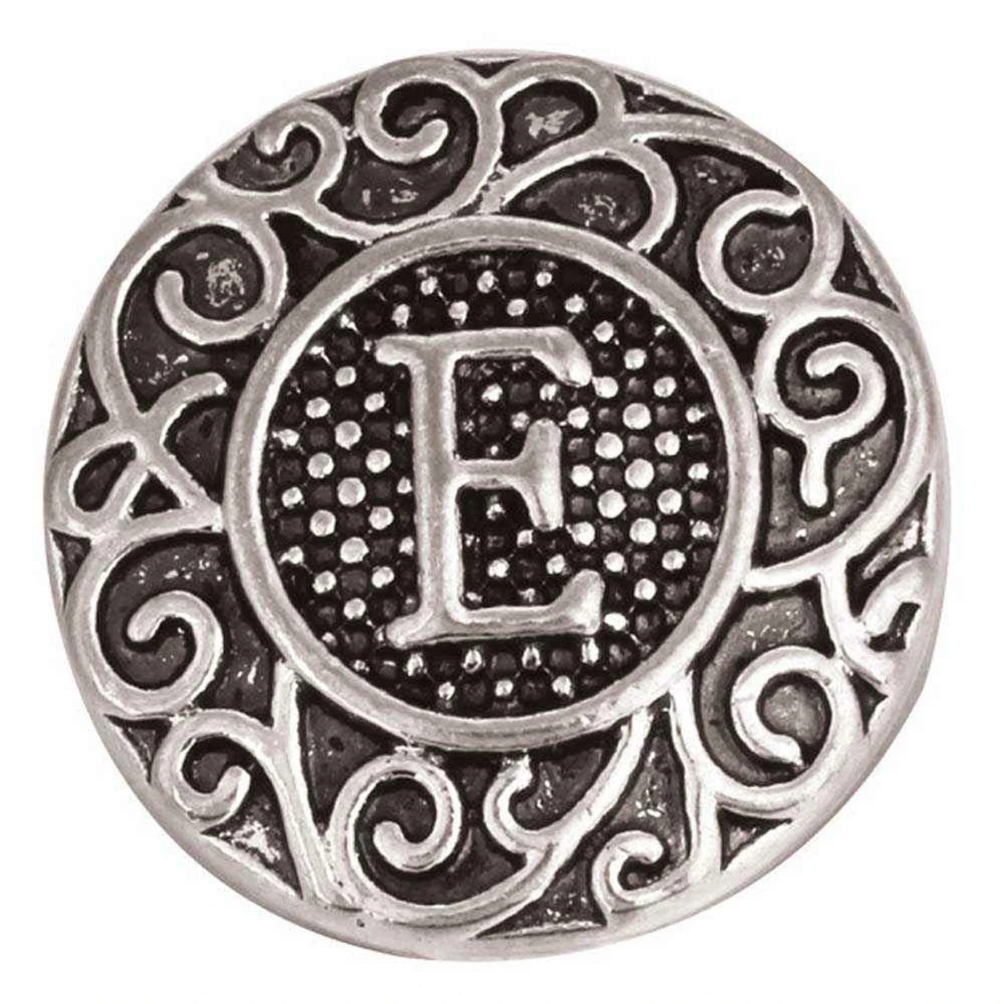 Vintage Monogram Solid Letter Snap - E