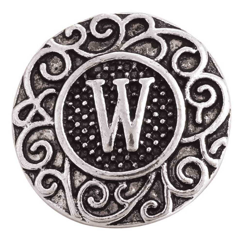 Vintage Monogram Solid Letter Snap - W