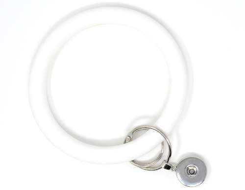 Wrist Silicone Snap Keychain - White