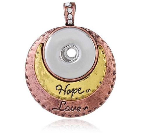 Snap Pendant - Rose Gold - Hope, Love | Snap Jewelry Ginger Charms ...