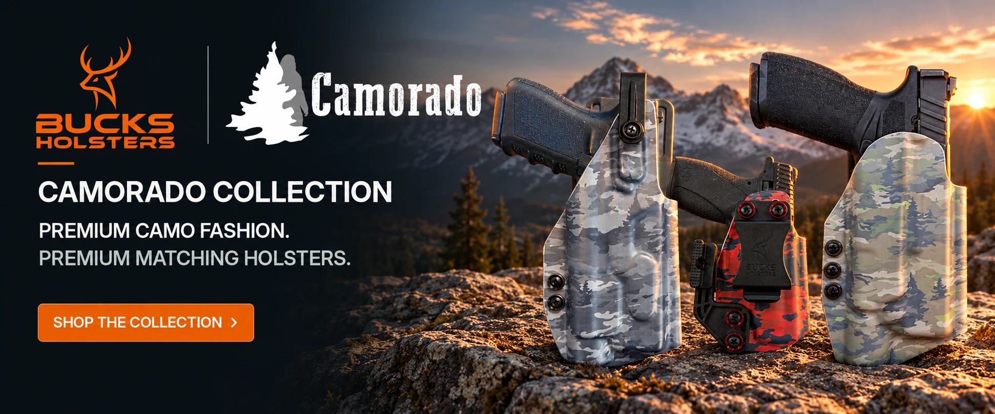 Bucks Holsters Camorado Collection — premium camo fashion and premium matching holsters