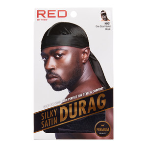 SILKY SATIN DURAG, BLACK