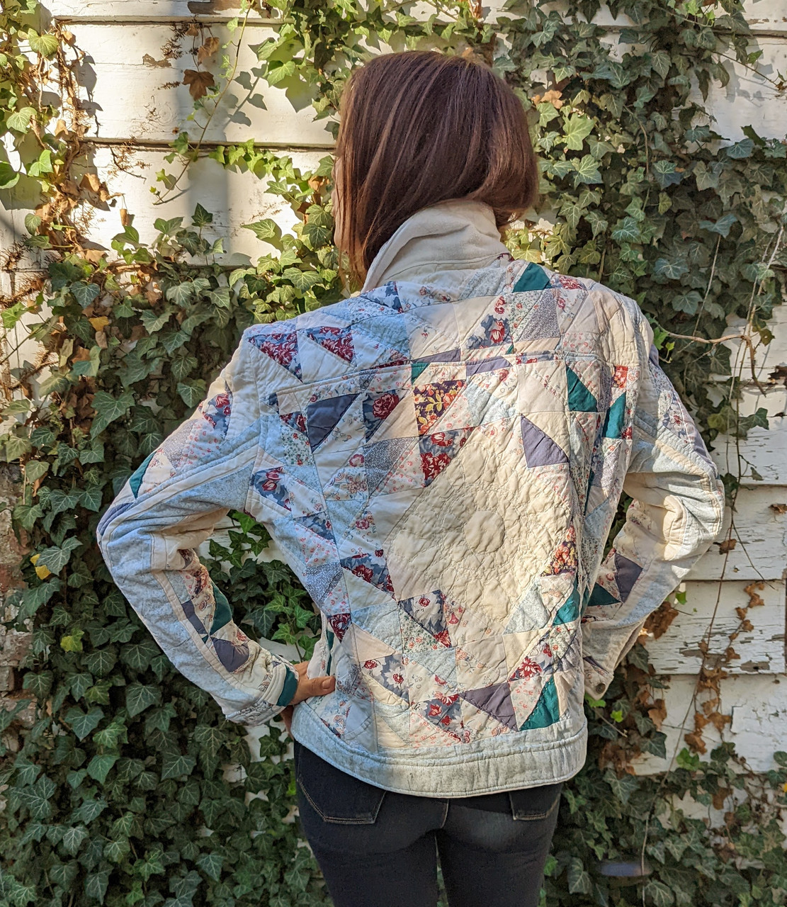 Unisex Floral & White Quilted Jacket