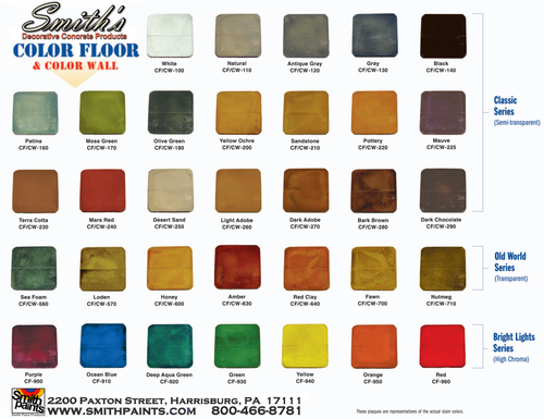 Smith Paints Color Floor - Waterborne Concrete Floor Decorative Stain 