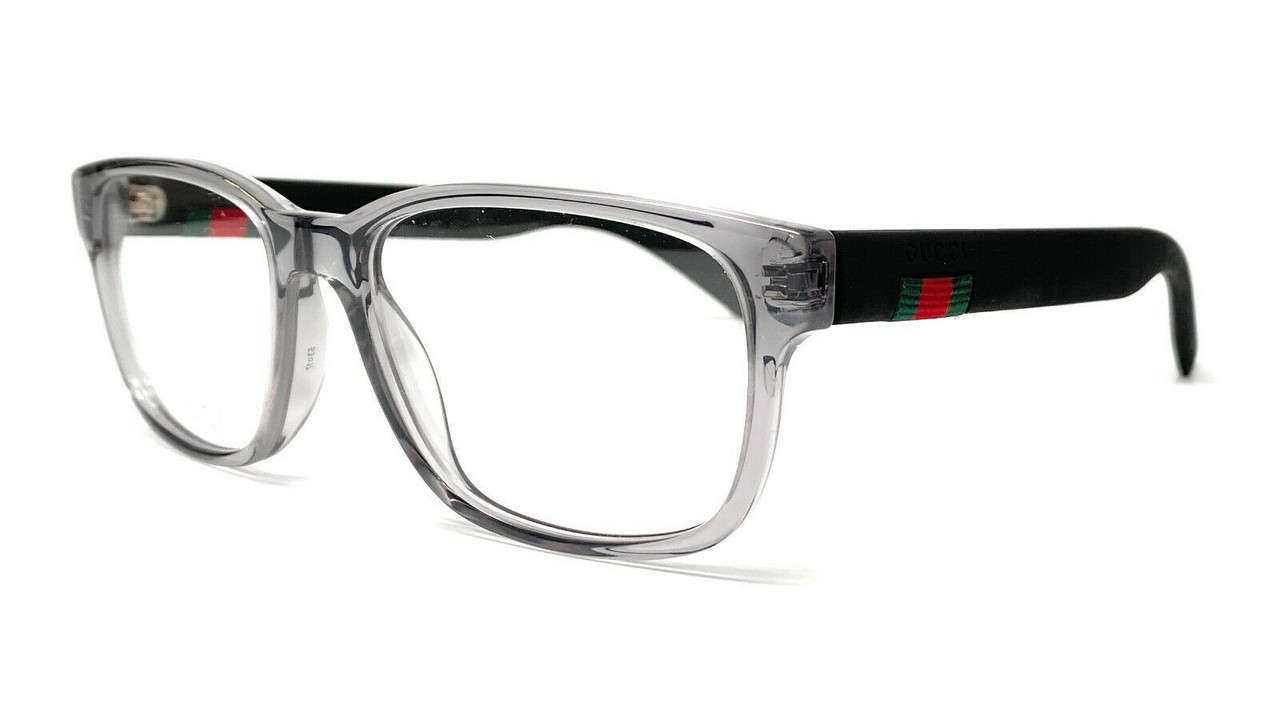 GUCCI GG0011O 003 Rectangular Square Grey Women's Eyeglasses 53 mm -  EYECAREBOUTIQUE