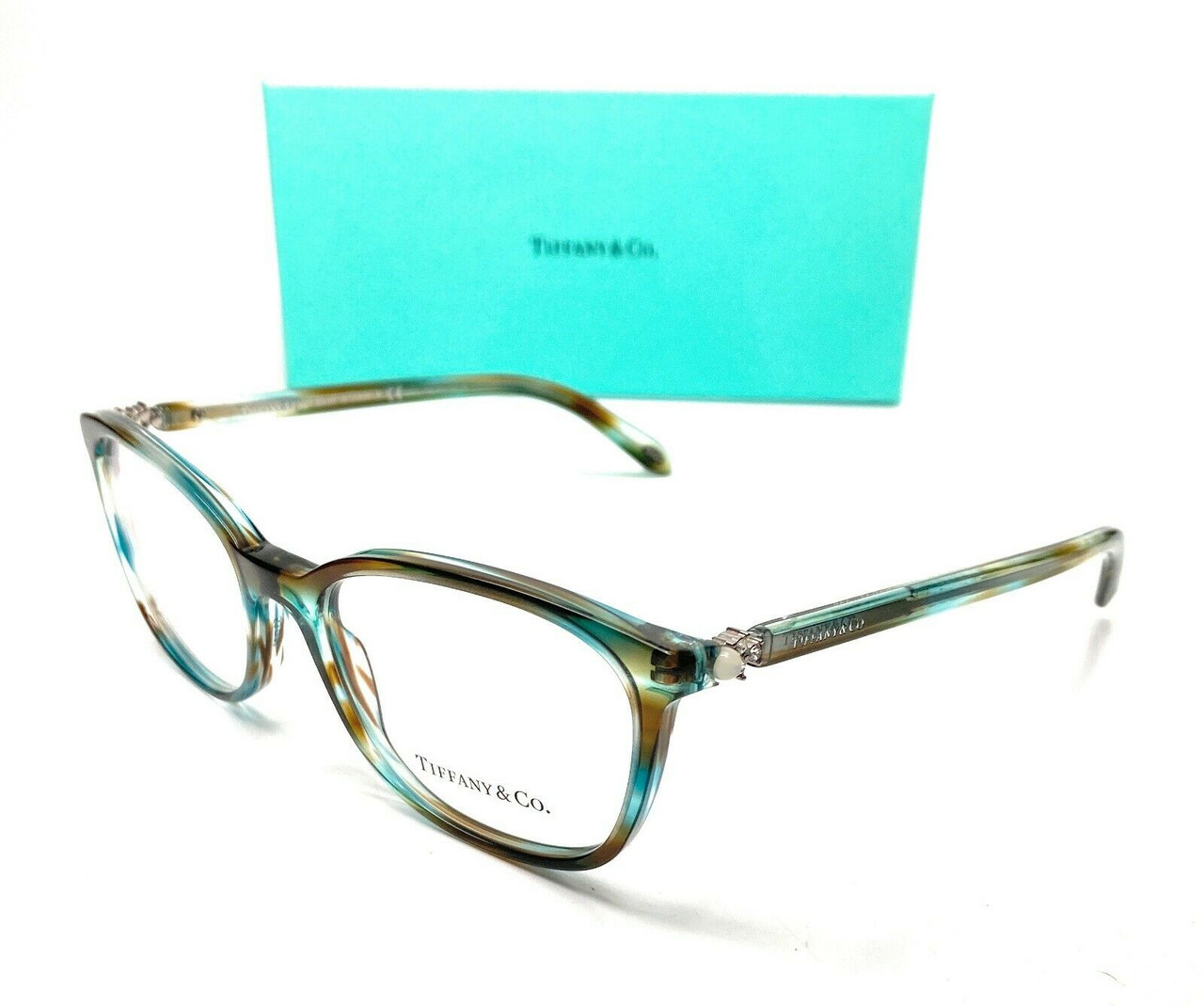 Tiffany TF2109HB 8124 Tortoise Women Square Demo Lens Eyeglasses Frame 51 mm