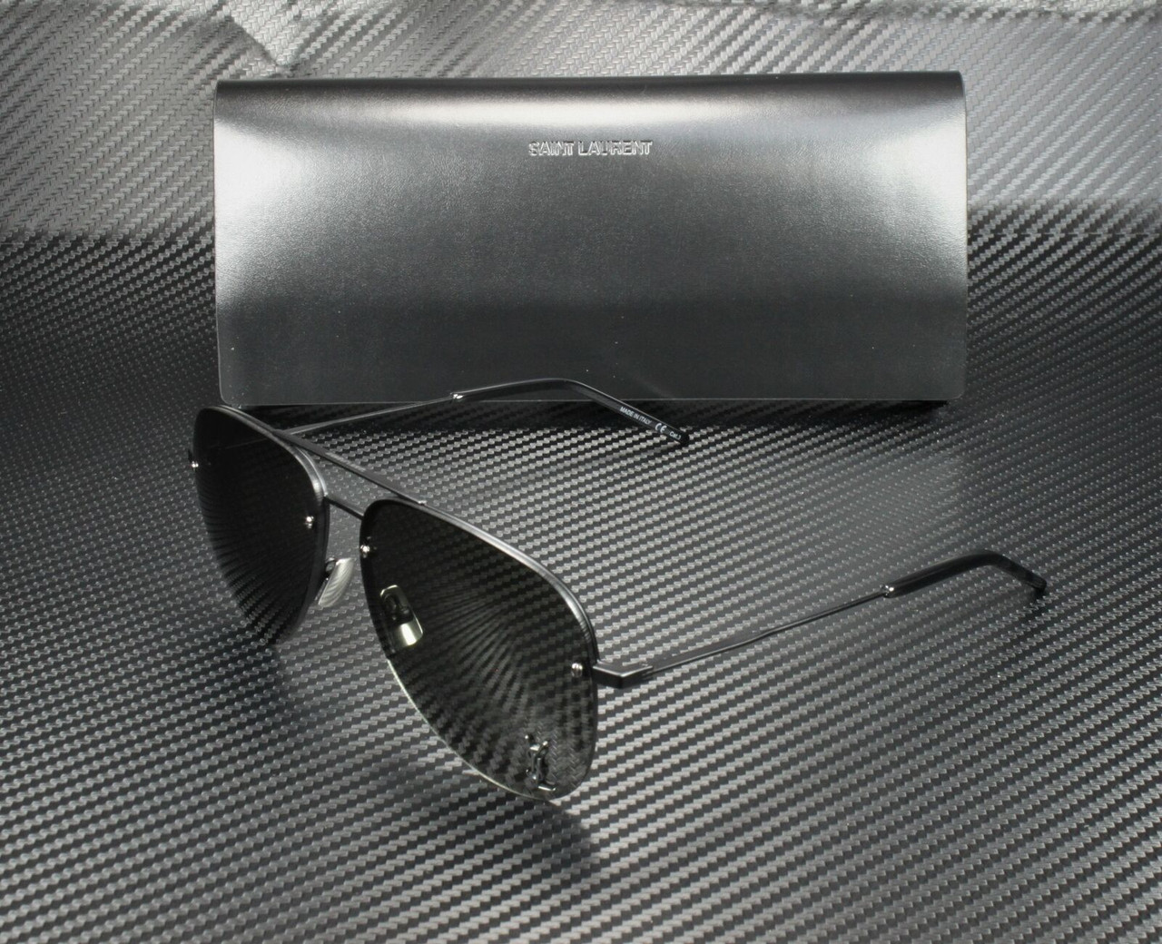 Saint Laurent CLASSIC 11 RIM-002 56 Silver & Black Sunglasses | Sunglass  Hut USA