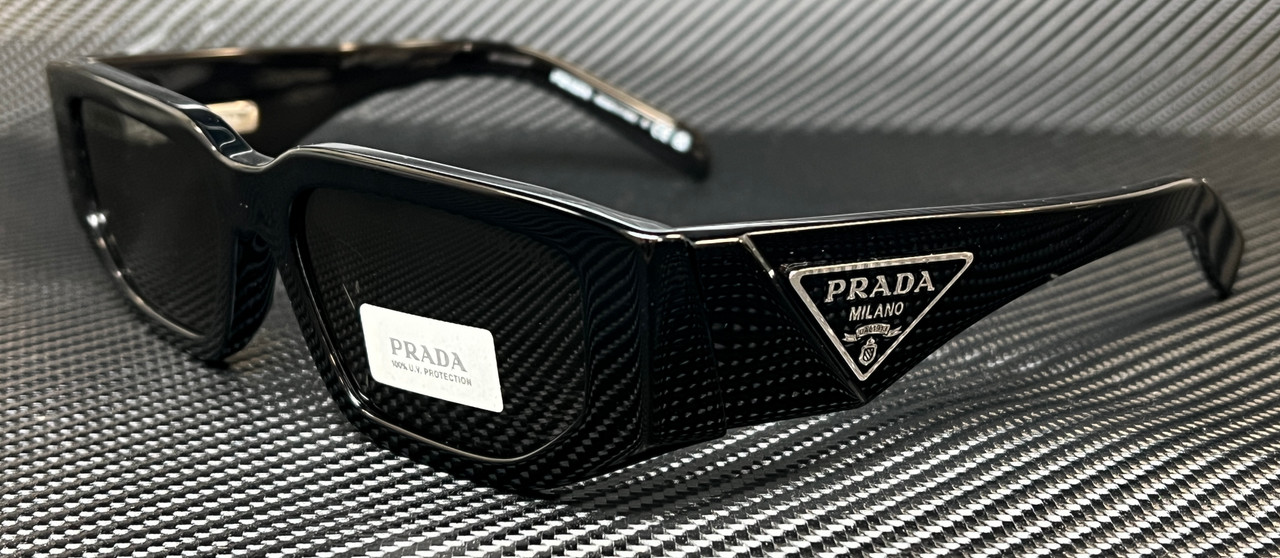 PRADA PR 09ZSF 1AB5S0 Black Grey Men's 55 mm Sunglasses