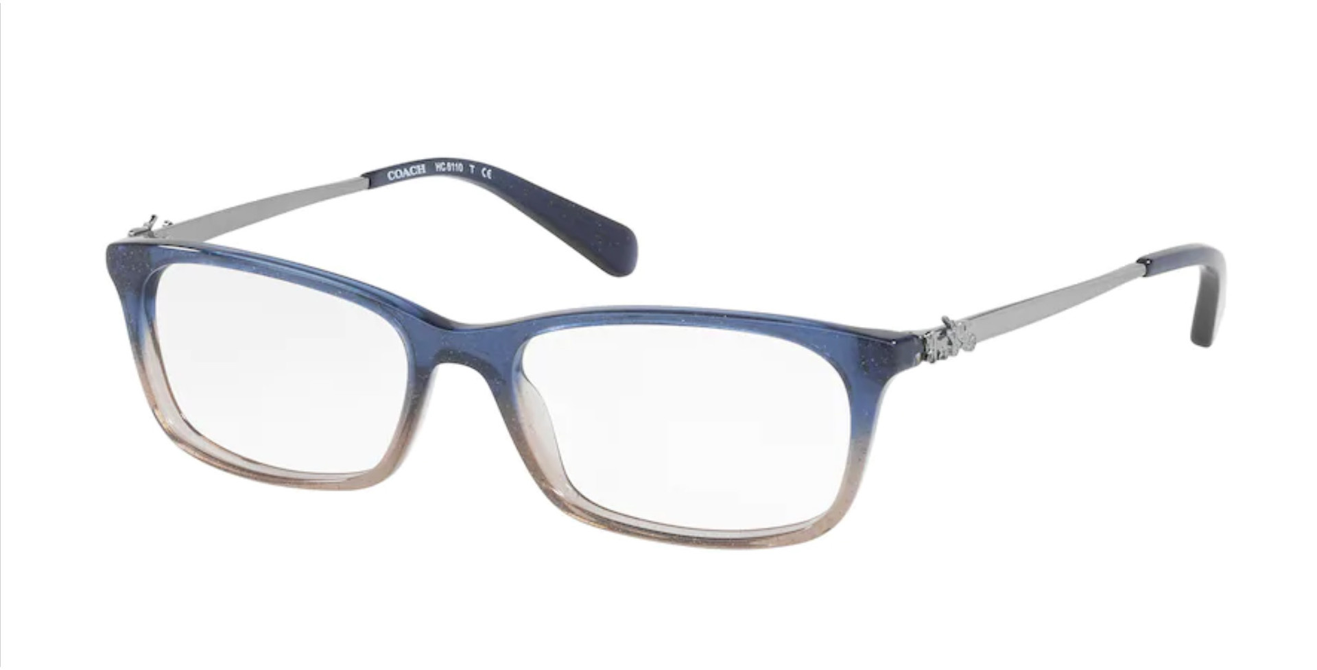 COACH HC6110 5489 Blue Beige Glitter Rectangle Women's 50 mm Eyeglasses
