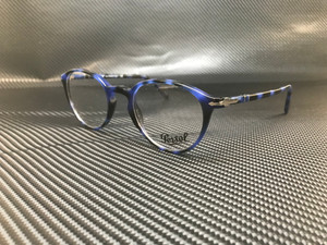 PERSOL PO3218V 1099 Blue Grid Demo Lens Unisex Eyeglasses 49 mm