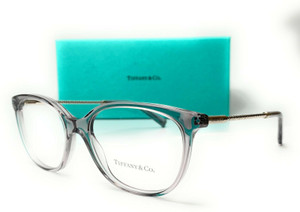 TIFFANY TF2168 8270 Crystal Grey Women Square Demo Lens Eyeglasses Frame 54 mm