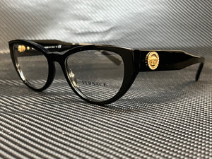 Versace VE3280B GB1 Black Demo Lens Women Cat Eye Eyeglasses 53mm