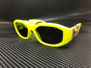 VERSACE VE4361 532187 Yellow Fluo Dark Grey Rectangle Unisex Sunglasses 53 mm