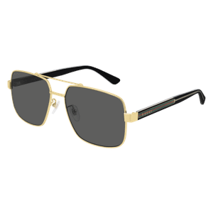 GUCCI GG0529S 001 Gold Square Rectangle Men's Sunglasses 60 mm