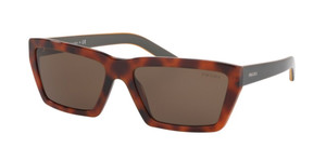 PRADA PR 04VS 5258C1 Light Brown Rectangle Women's 59 mm Sunglasses