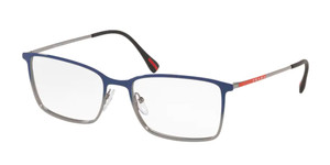 PRADA LINEA ROSSA PS 51LV 5801O1 Blue Gradient Rectangle Metal 56 mm Eyeglasses