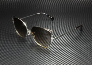 COACH HC7106 933913 Brown Silver Square Women's 55 mm Sunglasses