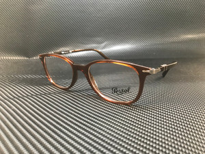 PERSOL PO3183V 1076 Transparent Brown Rectangle Square Men's 52 mm Eyeglasses