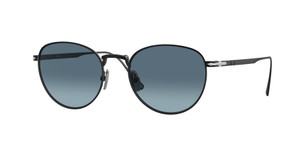 PERSOL PO5002ST 8004Q8 Matte Black Round Square Men's 51 mm Titanium Sunglasses