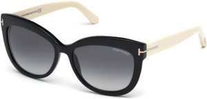 TOM FORD Alistair FT0524 05B Black Gradient Smoke Square Rectangle 56 mm Women's