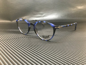 PERSOL PO3218V 1099 Blue Grid Demo Lens Unisex Eyeglasses 51 mm