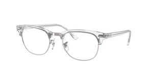 RAY BAN RX5154 2001 White Transparent Silver Clubmaster Unisex 49 mm Eyeglasses