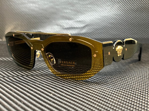 VERSACE VE2235 1002 3 Transparent Brown Mirror Gold Rectangle 51 mm Men's Sunglasses